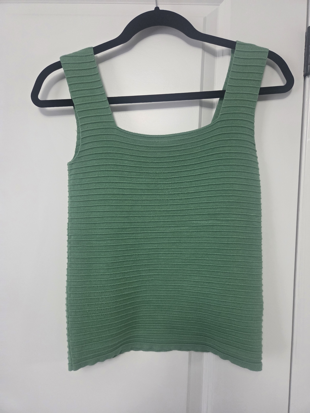 Square Neck Ribbed Tank Top in Mint - Picture 4 of 7